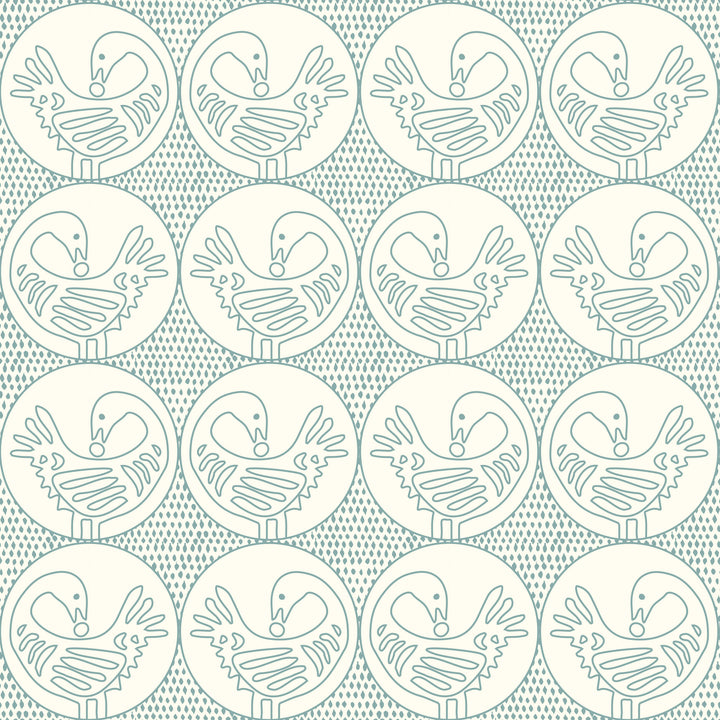 Sankofa - Turquoise Linen Wallpaper by Forbes Masters