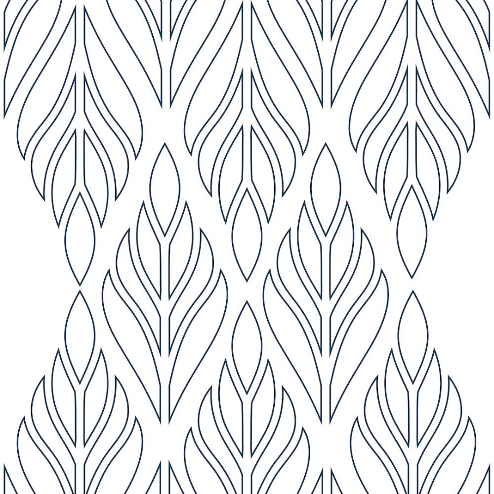 Deco Palm - Sapphire Floral Wallpaper by Bohemian Bungalow