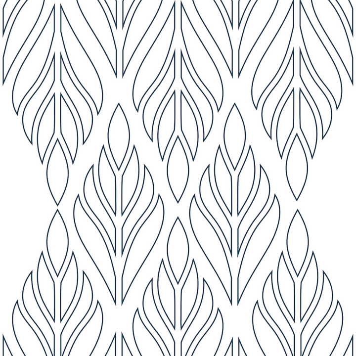 Deco Palm - Sapphire Floral Wallpaper by Bohemian Bungalow