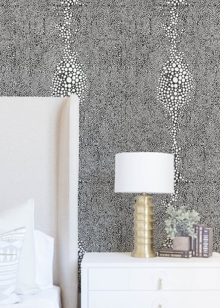 Shagreen - Jet Black Reverse Wallpaper by Mrs. Paranjape
