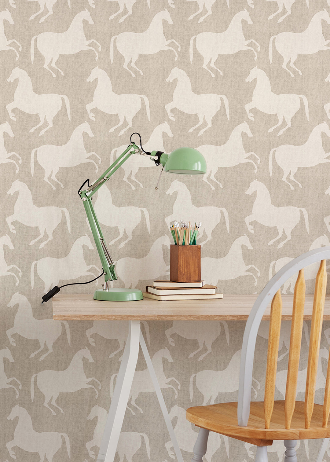 Paper Horses - Raw Linen Wallpaper