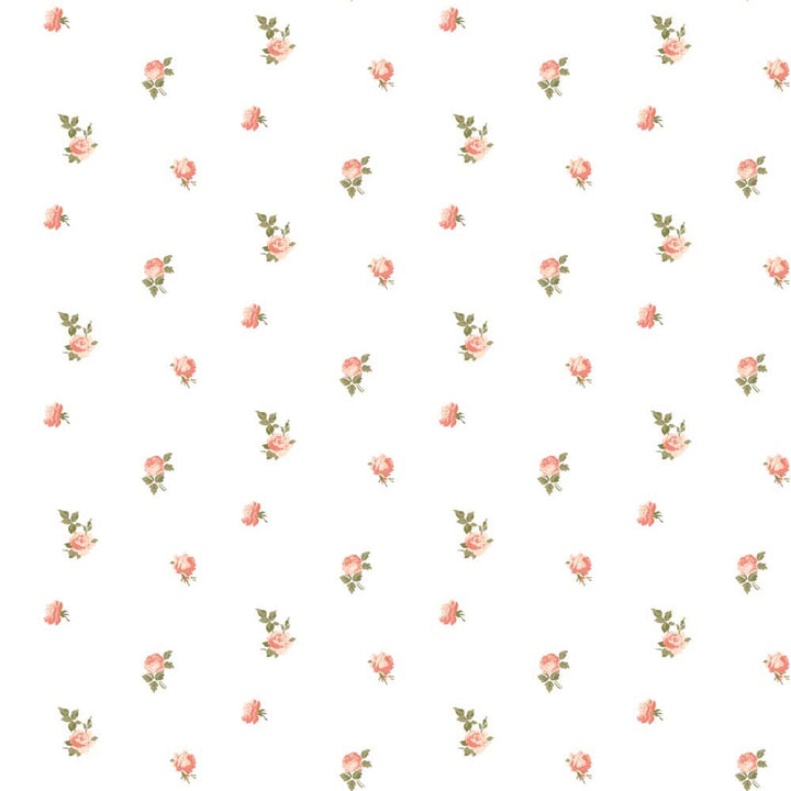 Miniature Roses - Rouge Floral Wallpaper