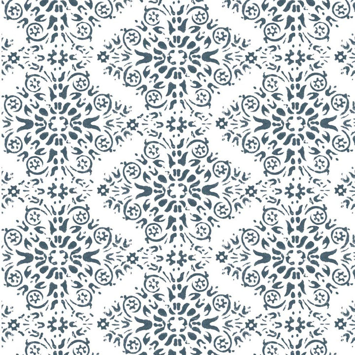 Timbre Damask - Stone Blue Wallpaper