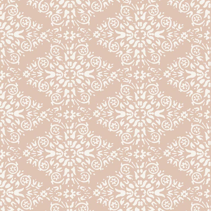 Timbre Damask - Dusty Peach Wallpaper