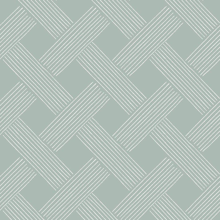 Lattice Weave - Ash Blue Wallpaper