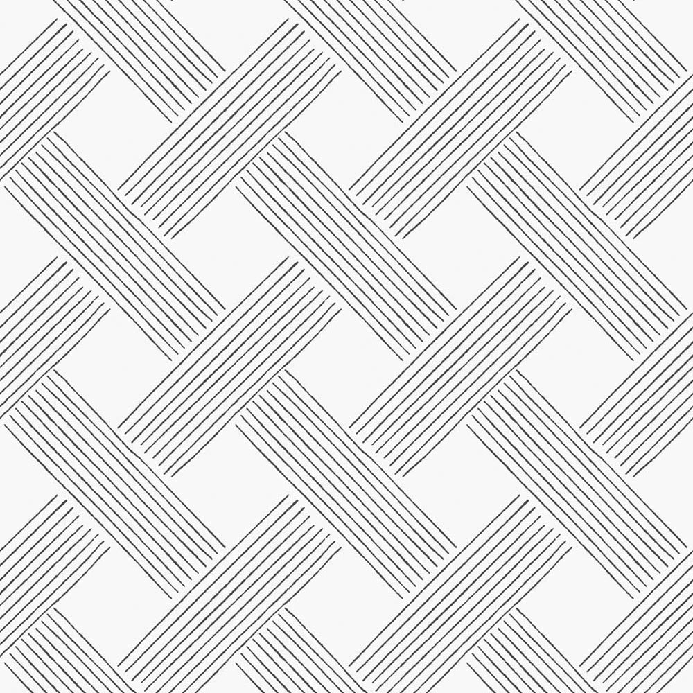 Lattice Weave - Black & White Wallpaper