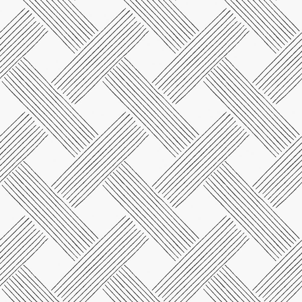 Lattice Weave - Black & White Wallpaper