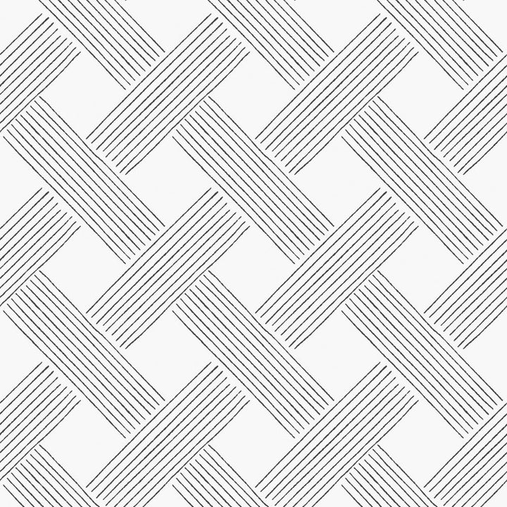 Lattice Weave - Black & White Wallpaper