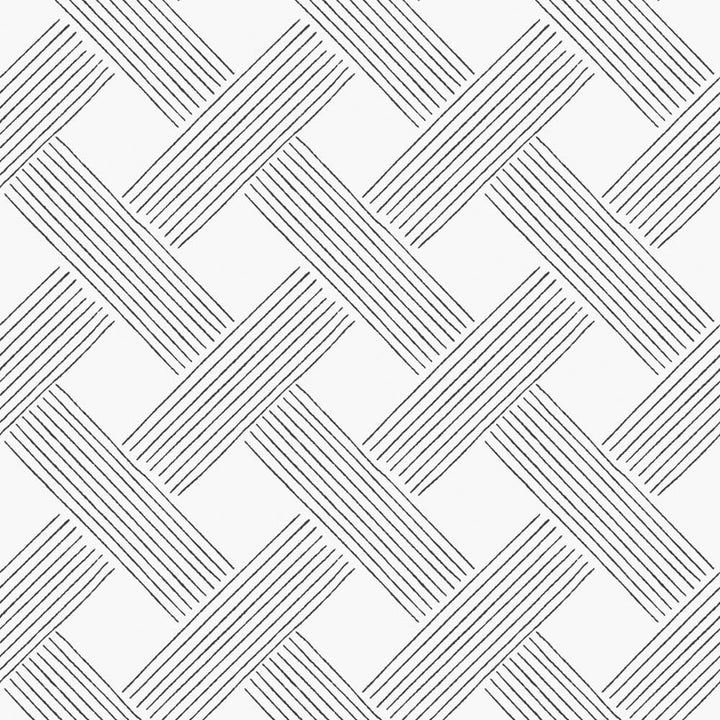 Lattice Weave - Black & White Wallpaper