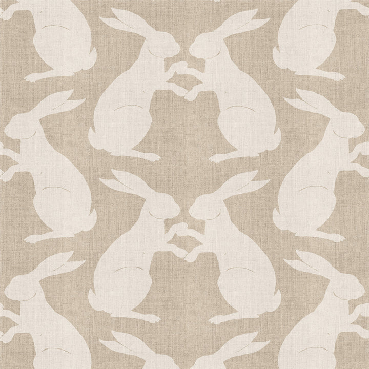 Paper Rabbits - Raw Linen Wallpaper