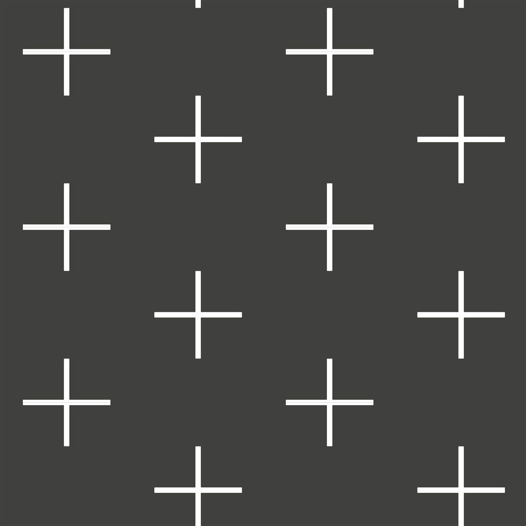 Addition Large - Jet Black Reverse Geometric Wallpaper by Mrs. Paranjape