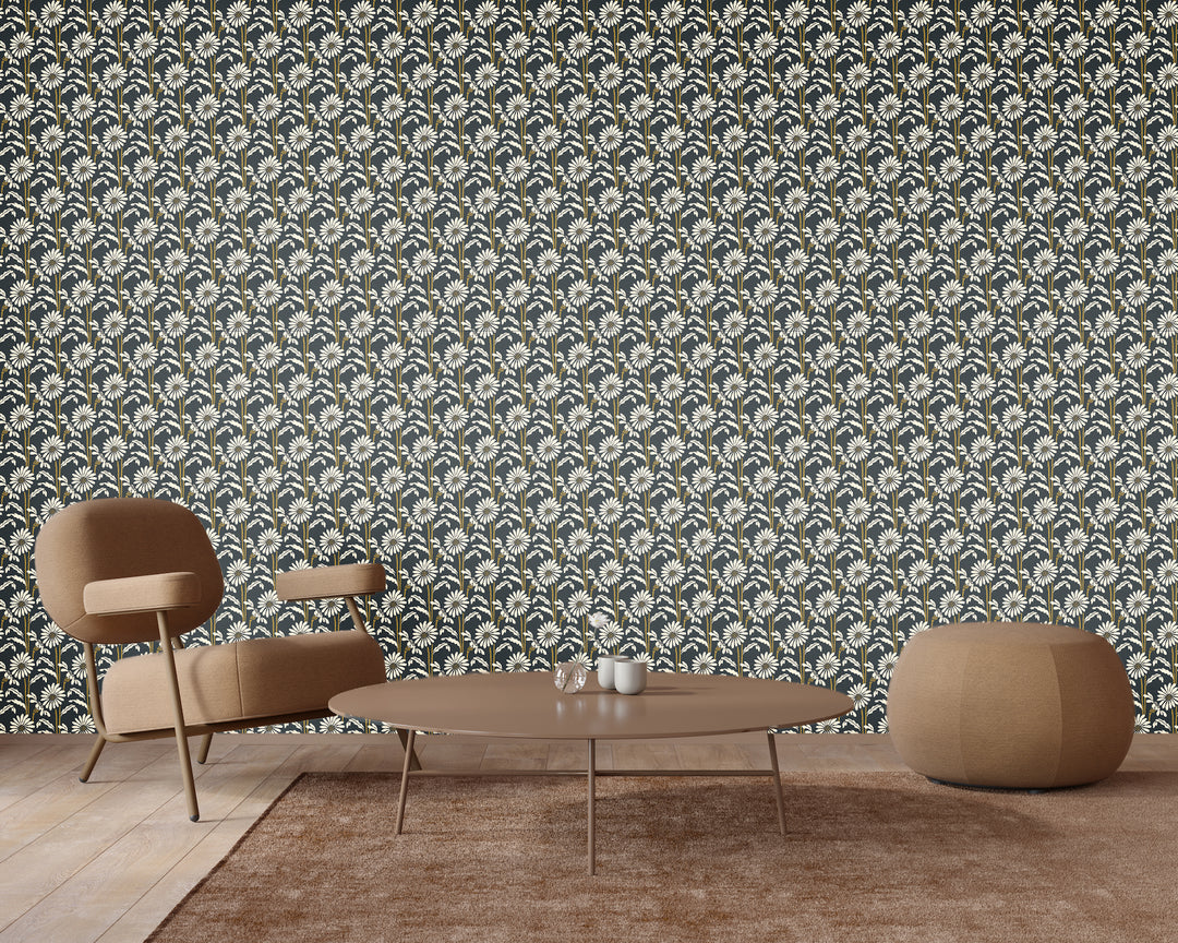 Woodland Bloom - Soot Black Floral Wallpaper