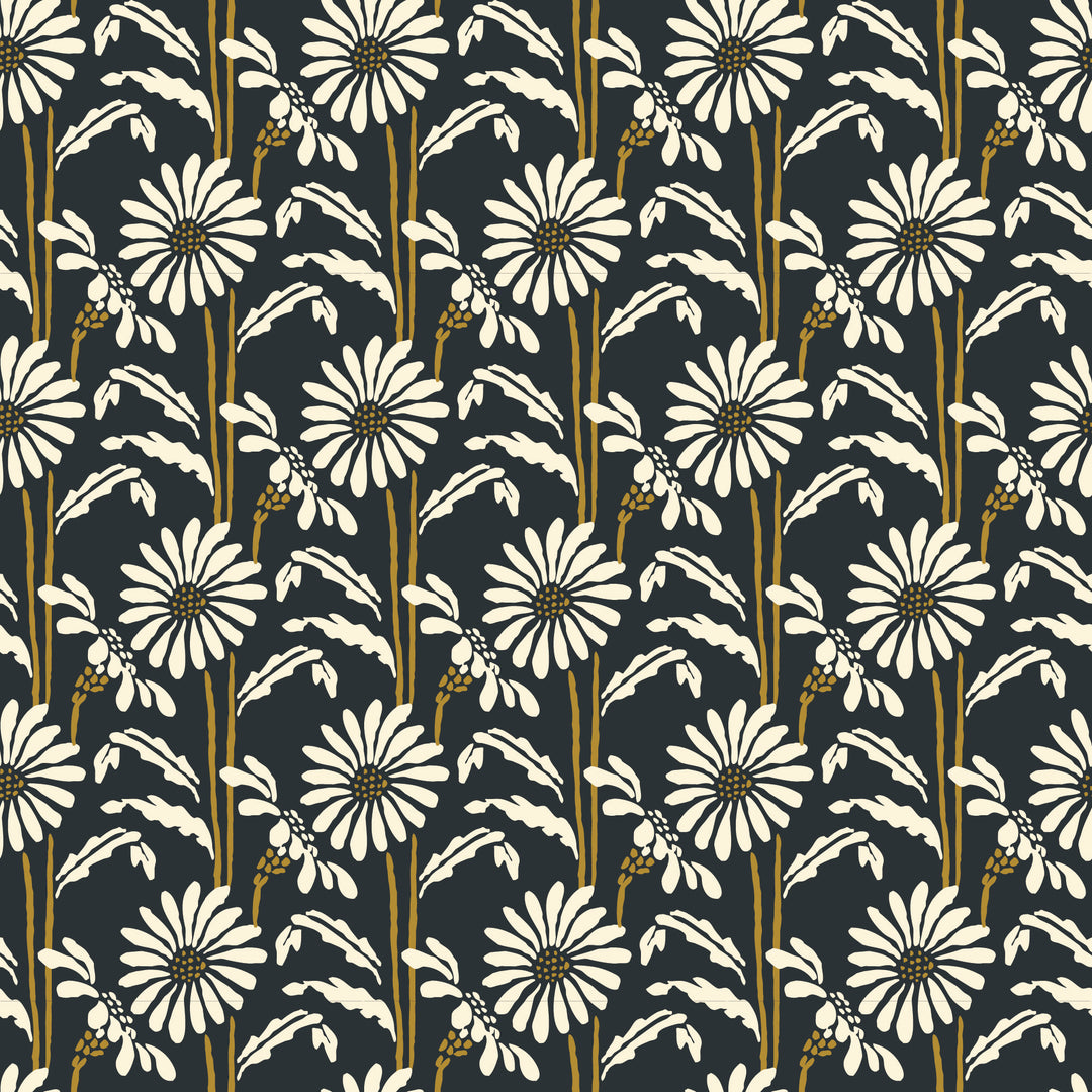 Woodland Bloom - Soot Black Floral Wallpaper