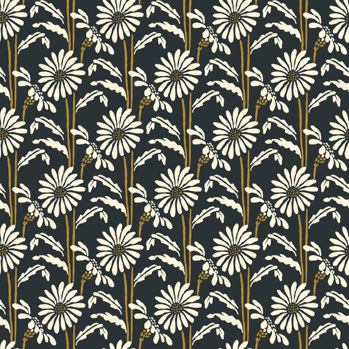 Woodland Bloom - Soot Black Floral Wallpaper