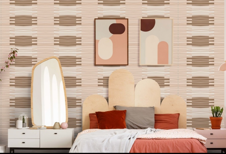 Zaire - Peach & Tan Wallpaper by Forbes Masters