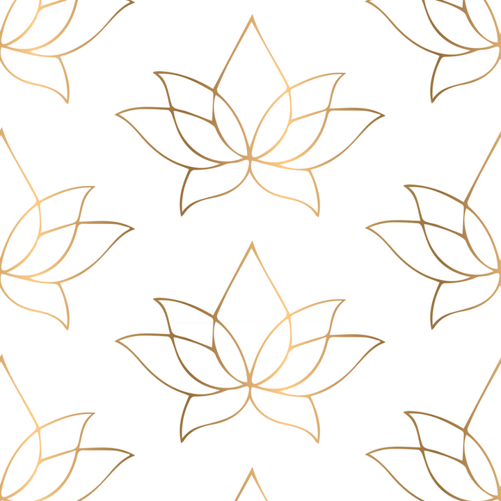 Lotus - Golden Taupe Floral Wallpaper by Bohemian Bungalow