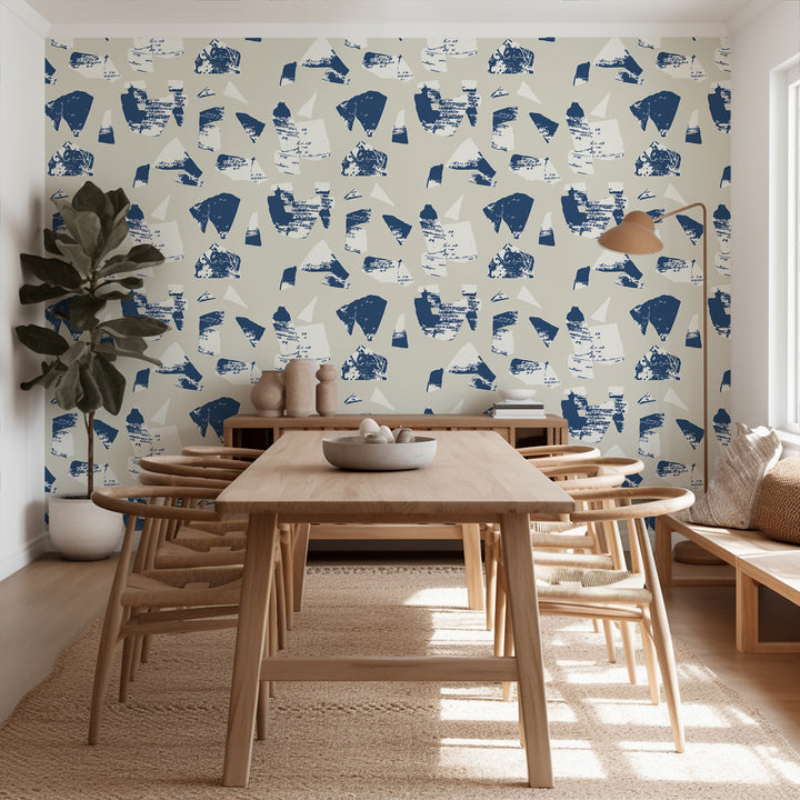 Bo-Kaap Curb - Blue China Wallpaper by Forbes Masters