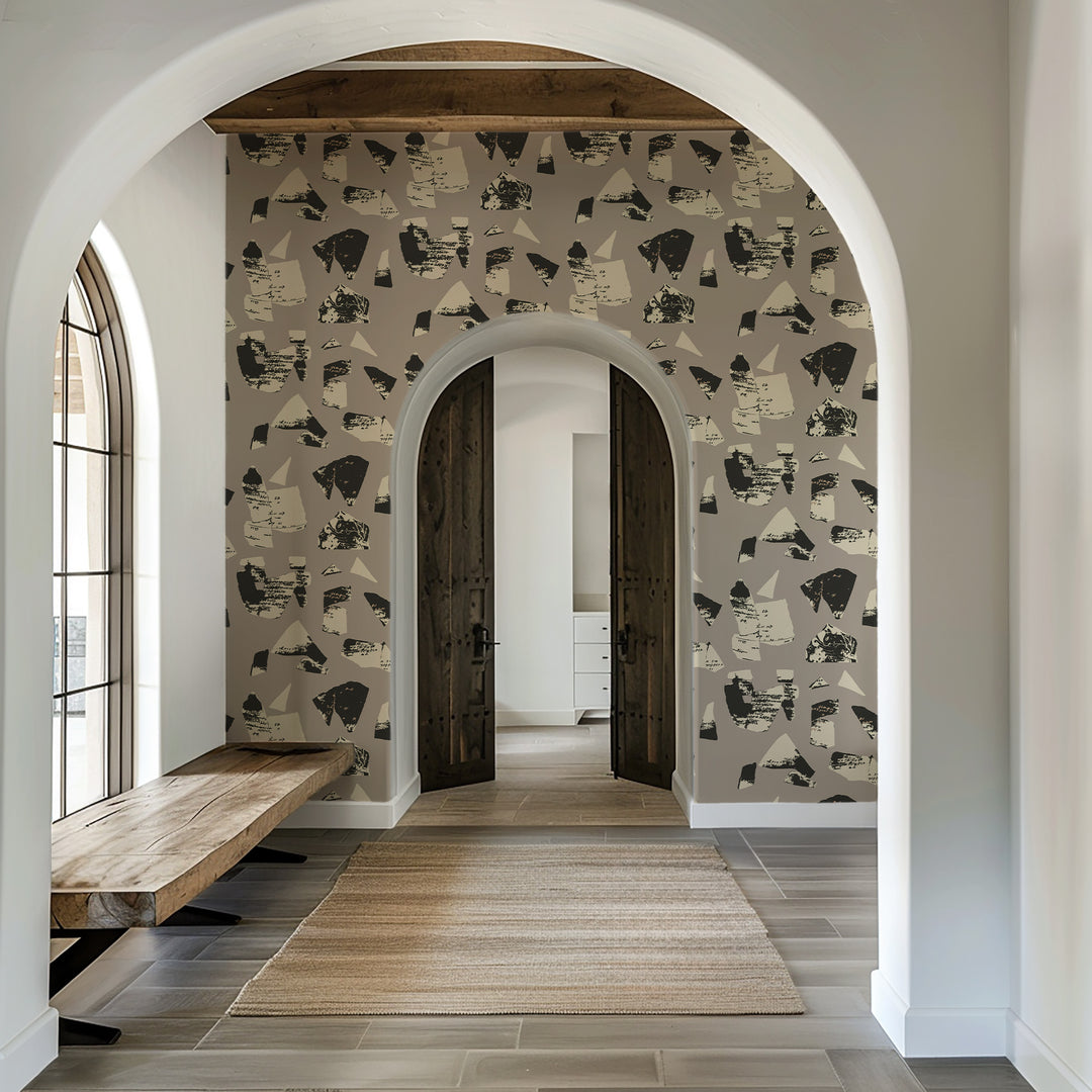 Bo-Kaap Curb - Newsprint Gray Wallpaper by Forbes Masters