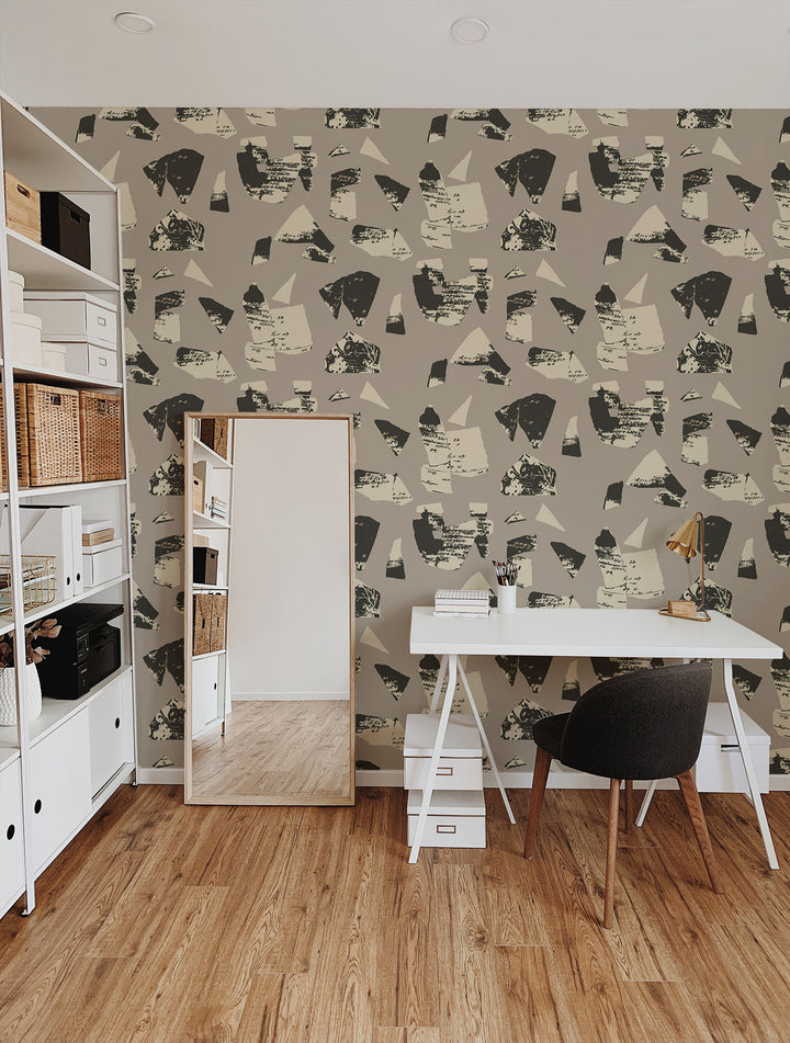 Bo-Kaap Curb - Newsprint Gray Wallpaper by Forbes Masters