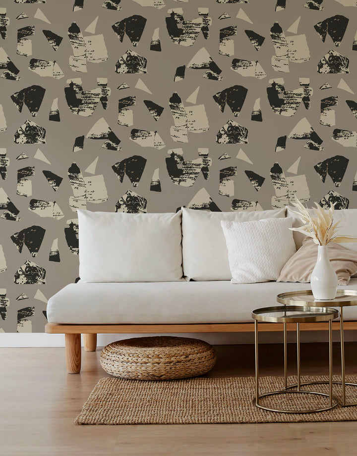 Bo-Kaap Curb - Newsprint Gray Wallpaper by Forbes Masters