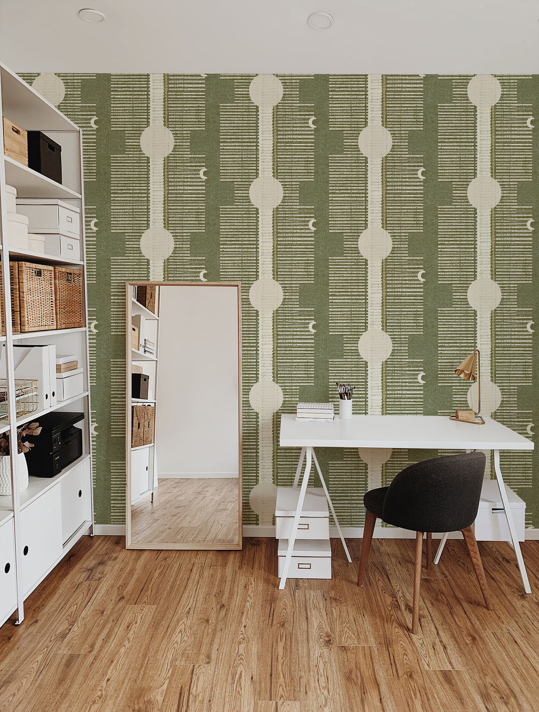 Inyanga - Olive Linen Wallpaper by Forbes Masters