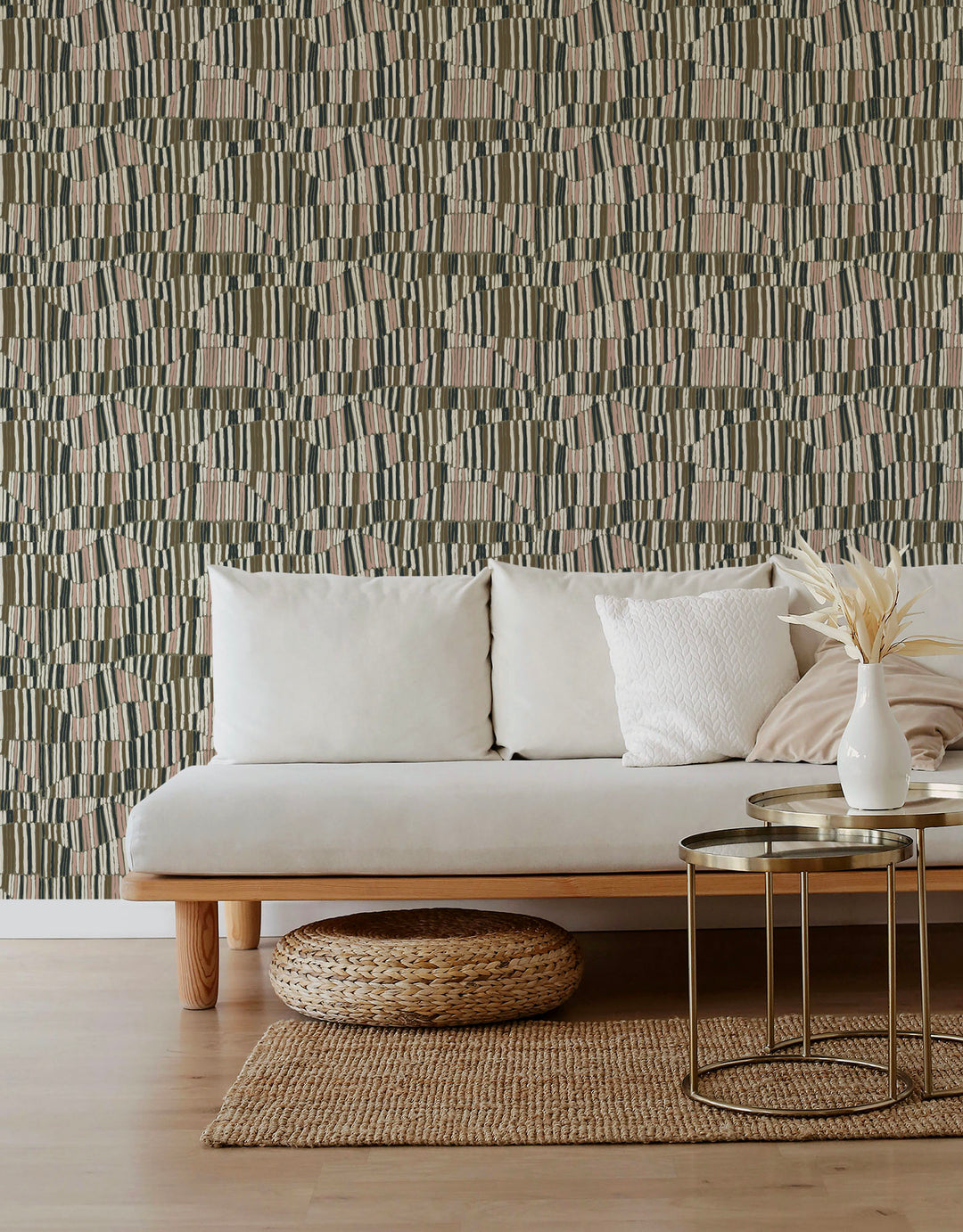 Jamaican Waves - Olive Blush Wallpaper by Forbes Masters