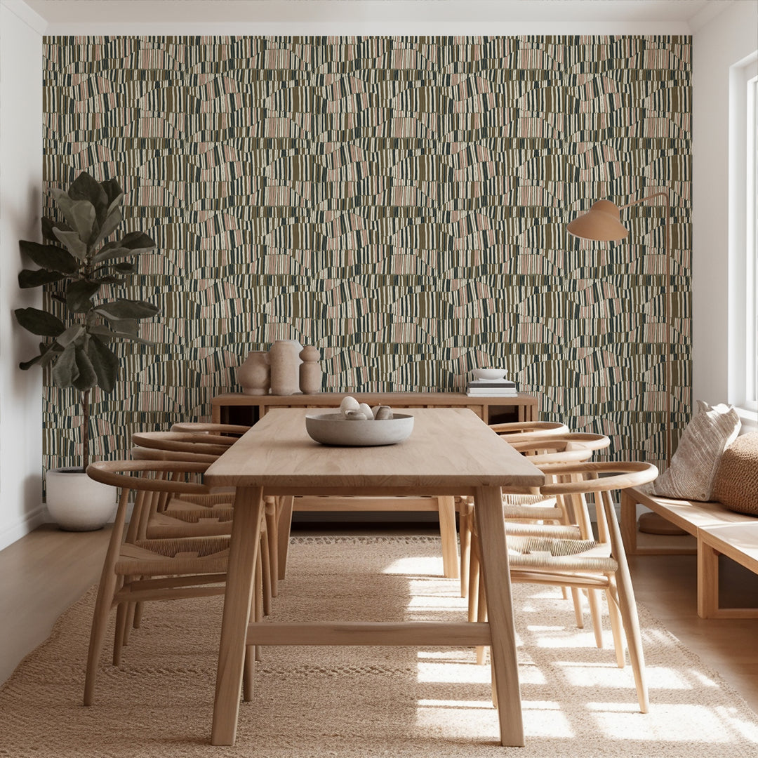 Jamaican Waves - Olive Blush Wallpaper by Forbes Masters