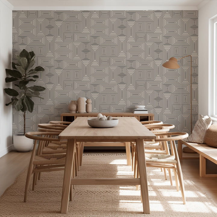 Nia - Taupe Geometric Wallpaper by Forbes Masters