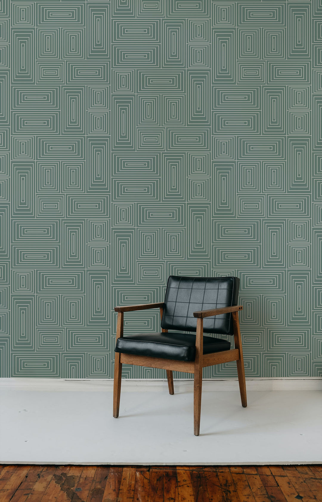 Nia - Teal Geometric Wallpaper by Forbes Masters