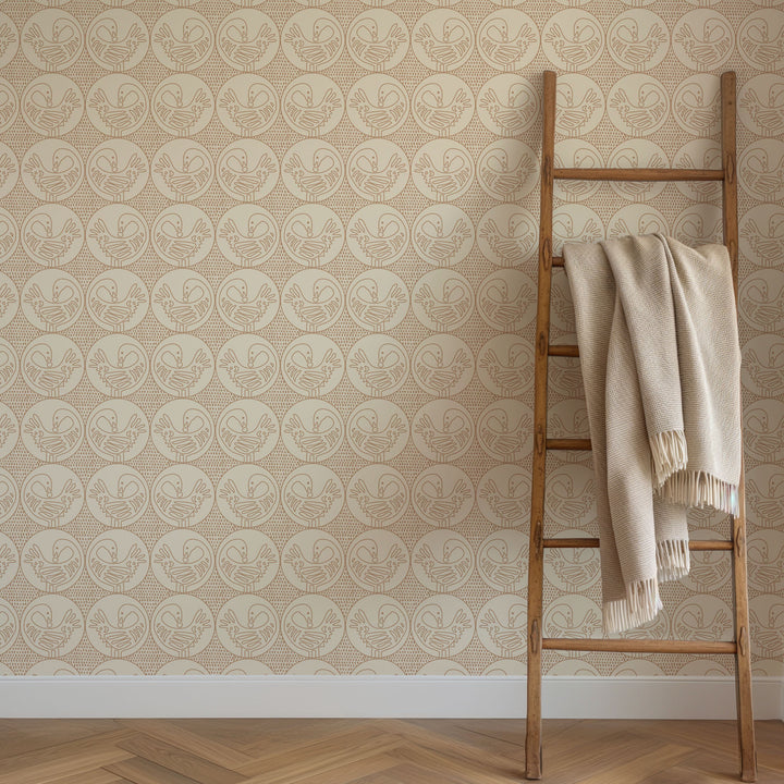 Sankofa - Clay Linen Wallpaper by Forbes Masters