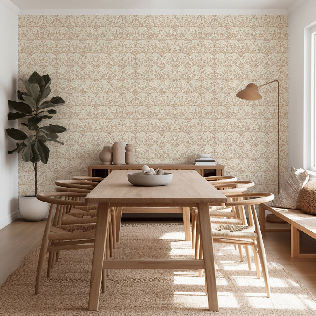 Sankofa - Clay Linen Wallpaper by Forbes Masters