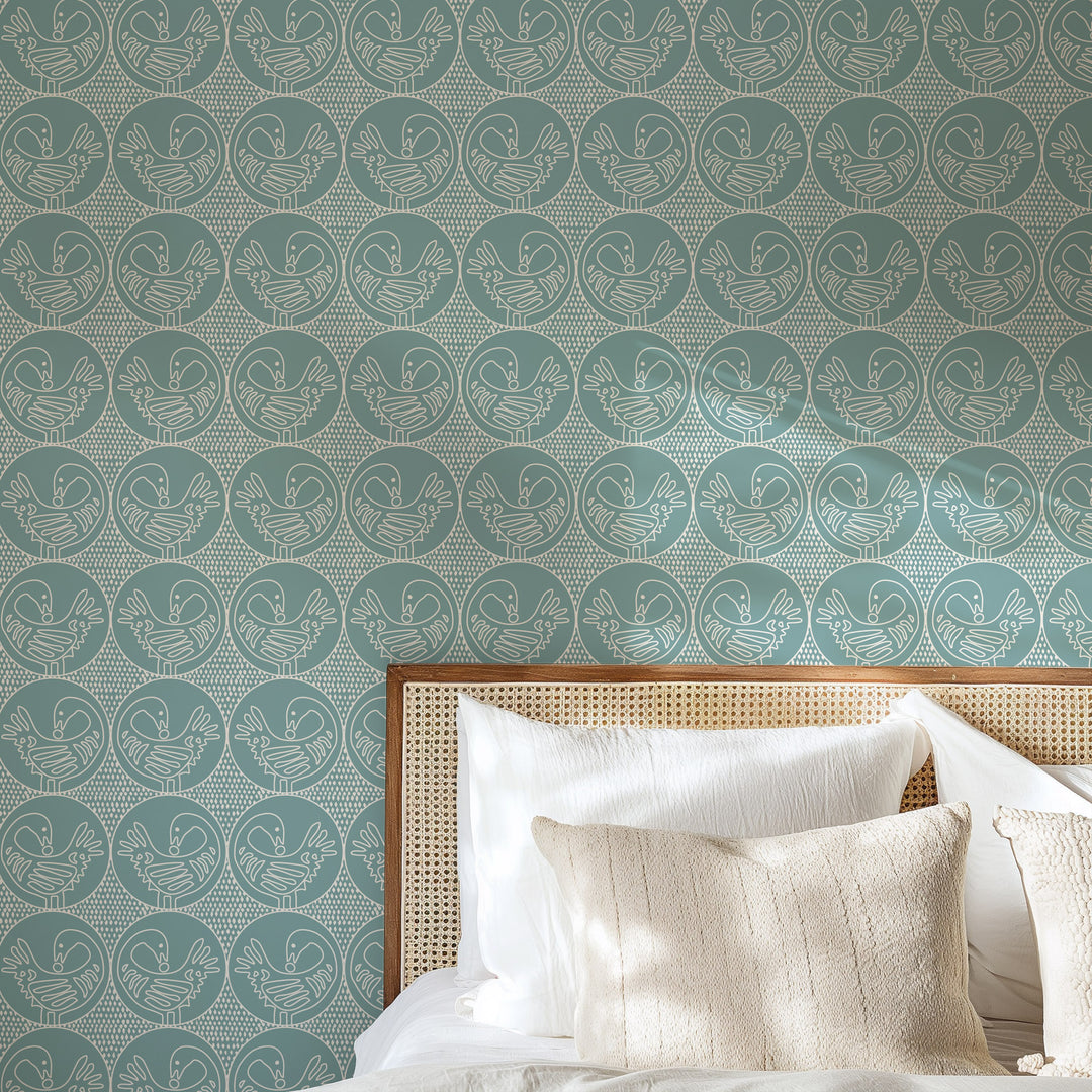 Sankofa - Sea Cliff Blue Wallpaper by Forbes Masters