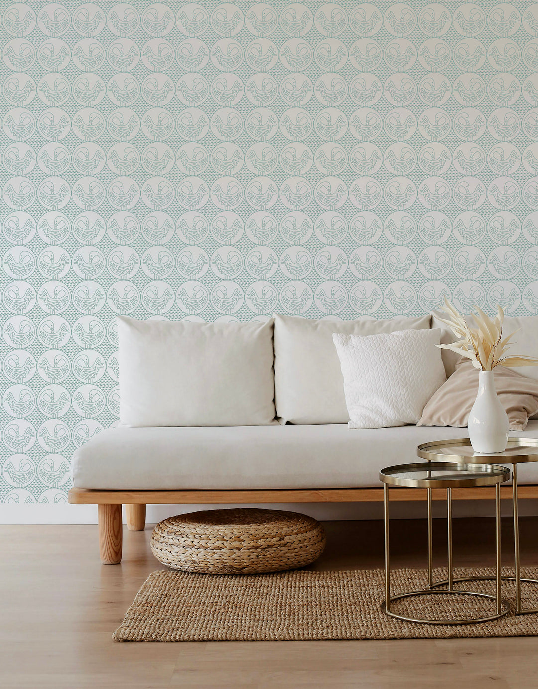 Sankofa - Turquoise Linen Wallpaper by Forbes Masters