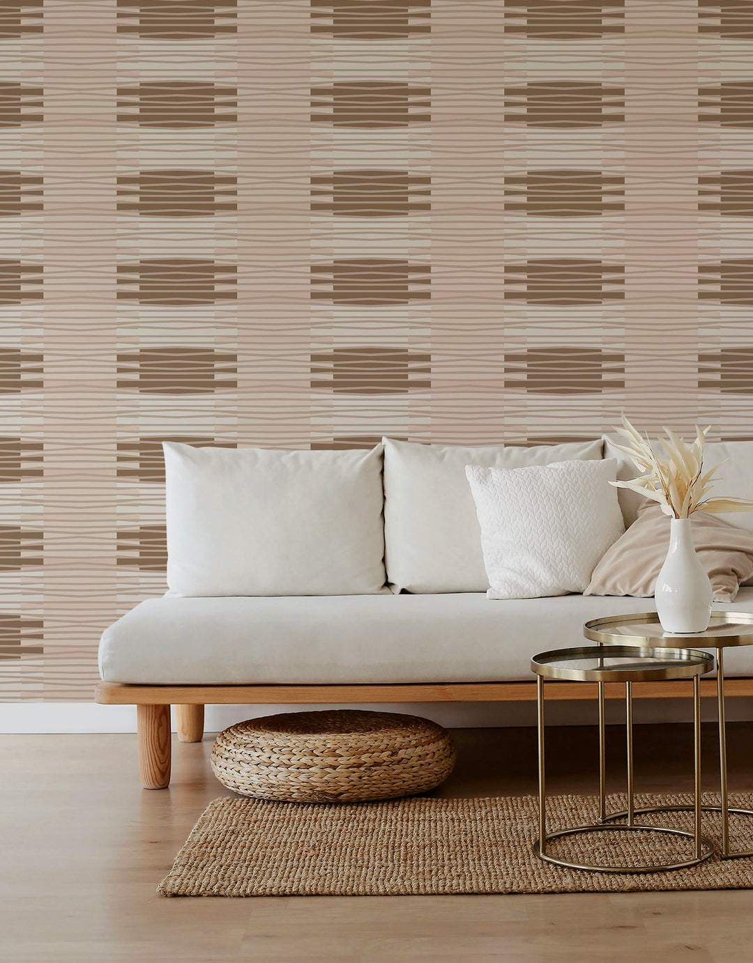 Zaire - Peach & Tan Wallpaper by Forbes Masters