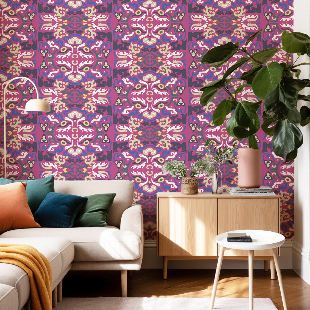 Foo Dog - Magenta Wallpaper