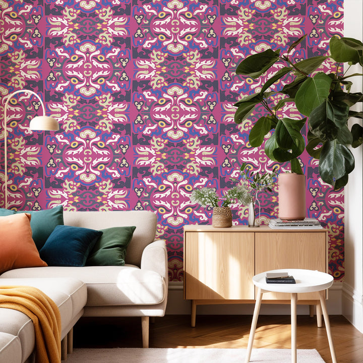 Foo Dog - Magenta Wallpaper