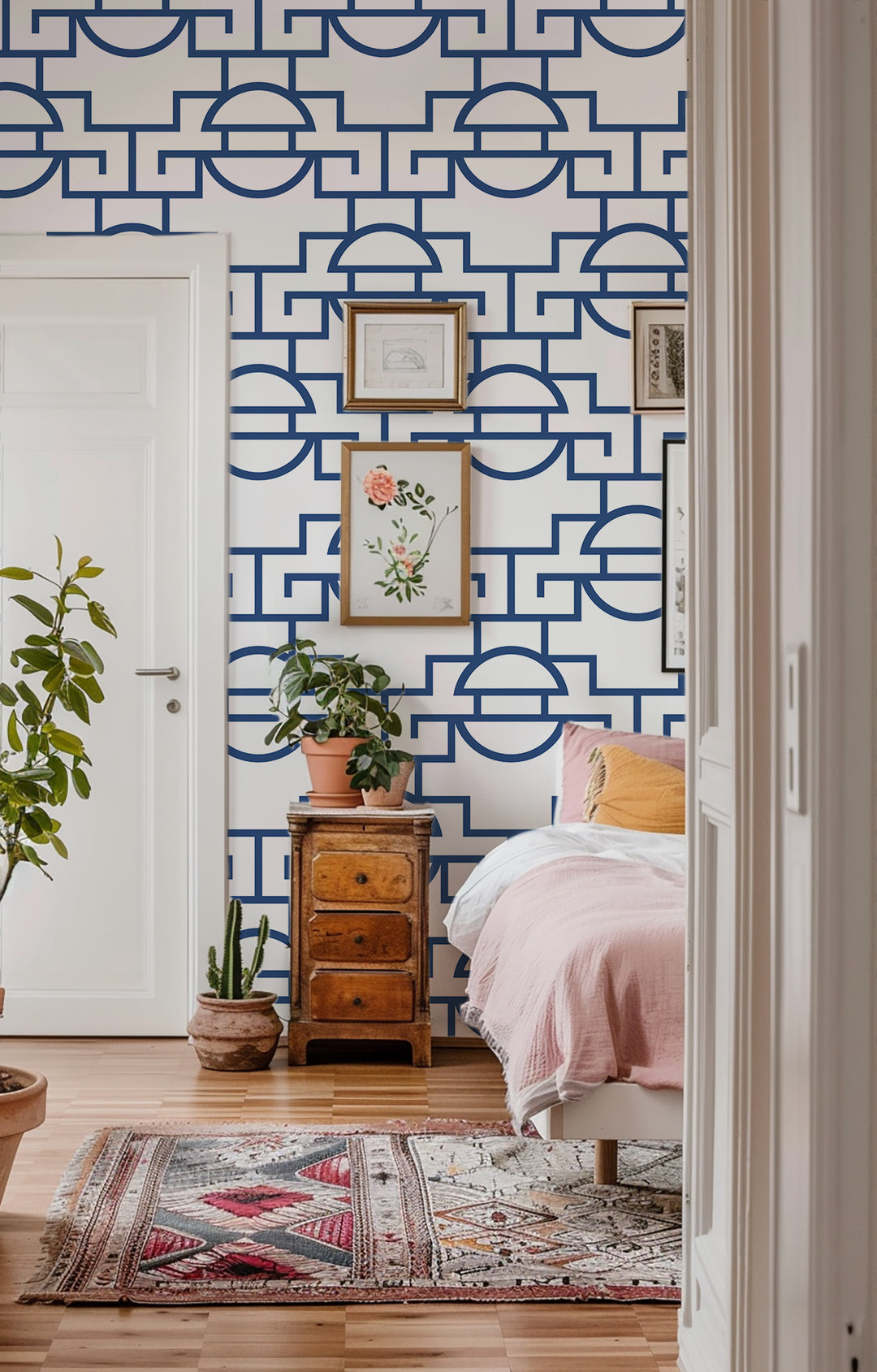 Vintage Lattice - Blueberry Wallpaper