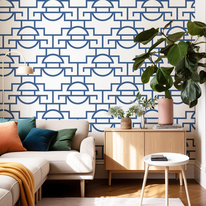 Vintage Lattice - Blueberry Wallpaper