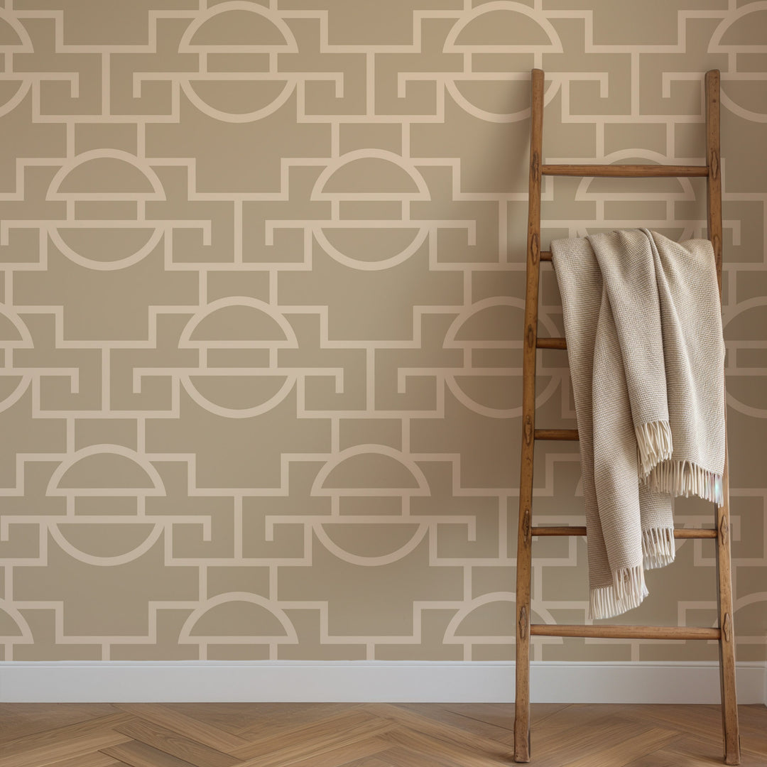 Vintage Lattice - Camel Wallpaper