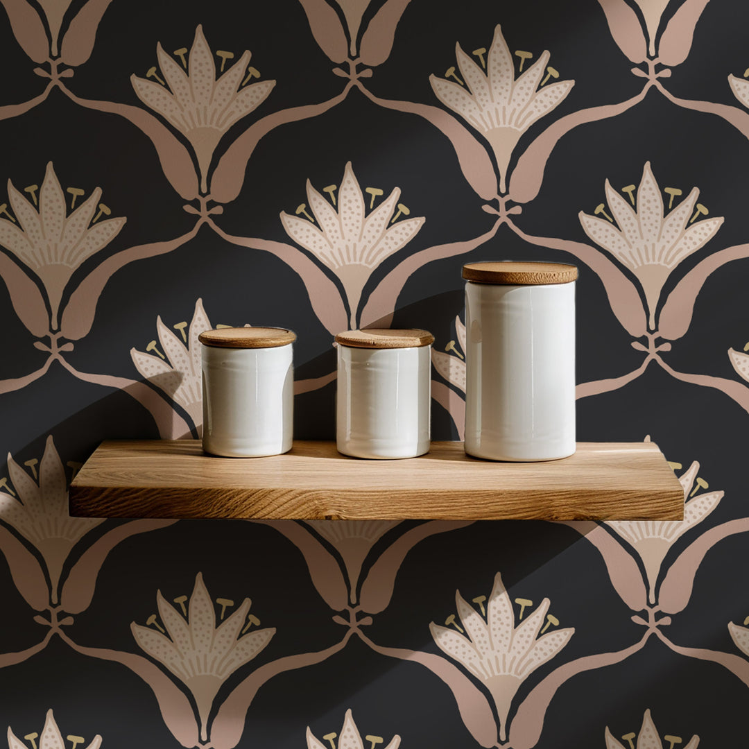 Wallflower - Black Blush Wallpaper