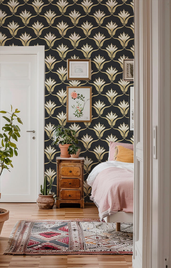 Wallflower - Black Yellow Wallpaper