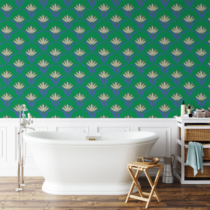 Wallflower - Jade Floral Wallpaper