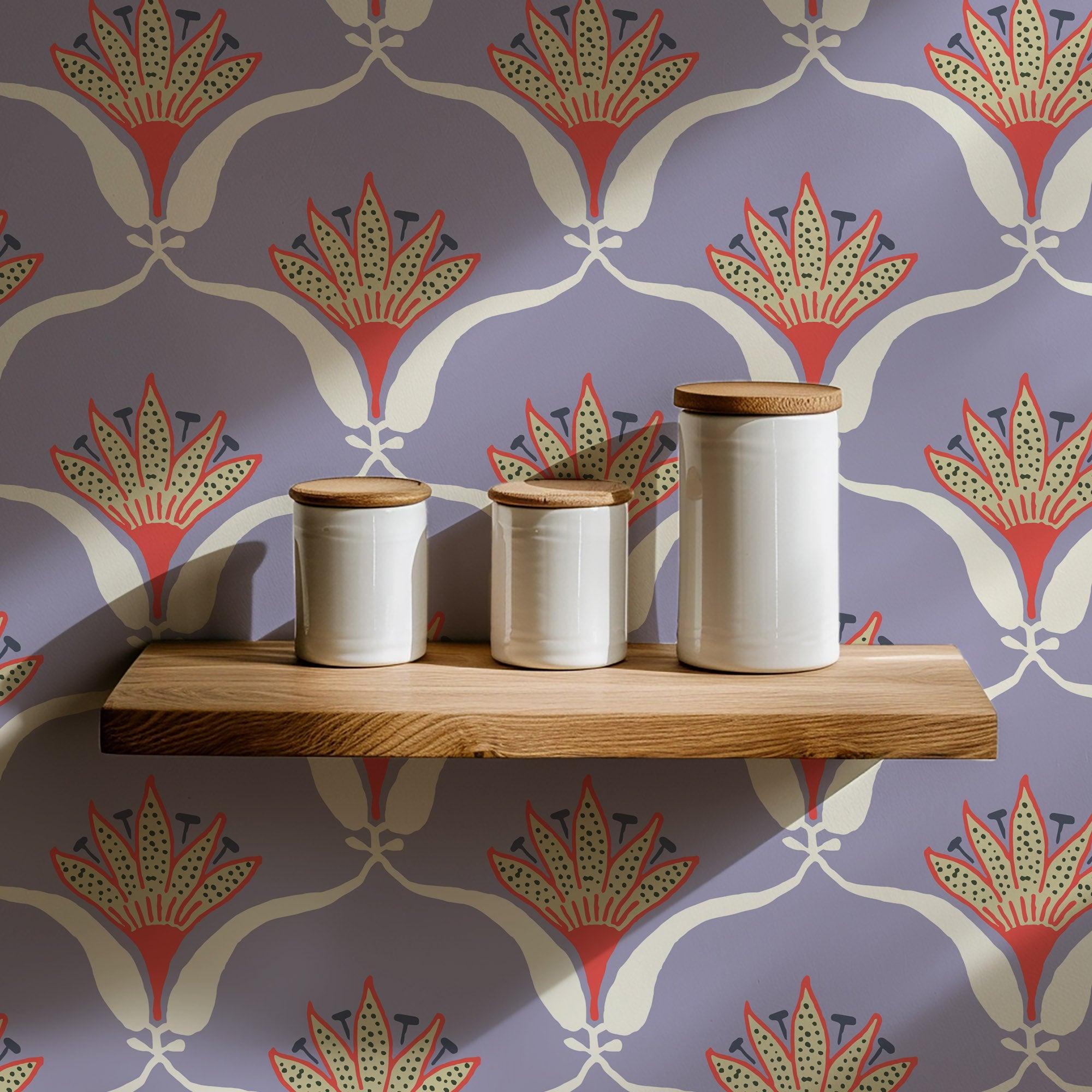 Wallflower - Lilac Floral Wallpaper by Julianne Taylor Style