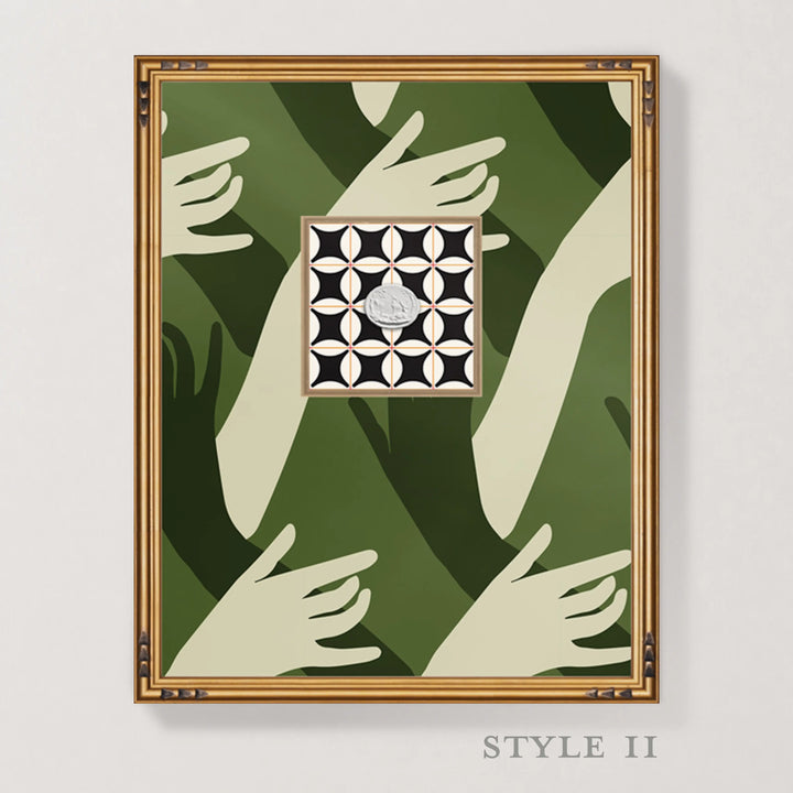 Framed Intaglio Wall Art - Connect - Cherrywood