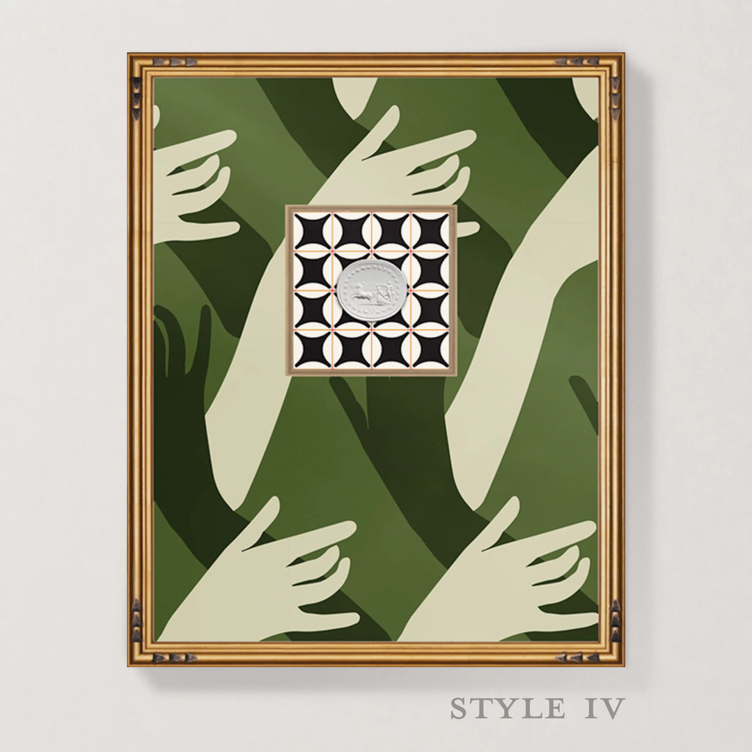 Framed Intaglio Wall Art - Connect - Cherrywood