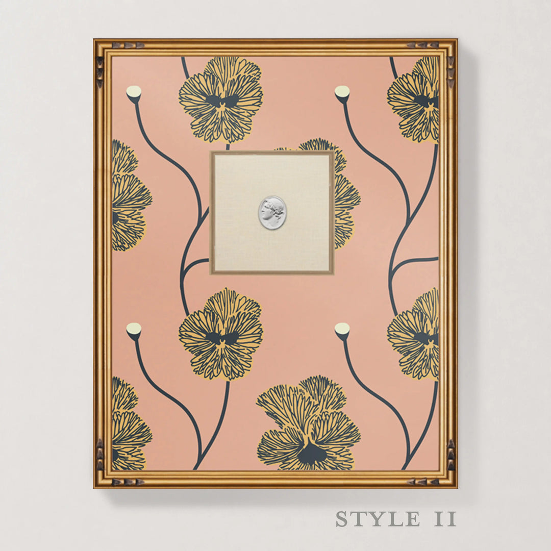 Framed Intaglio Wall Art - Flourish - Sunset Blush