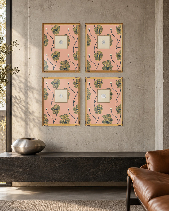 Framed Intaglio Wall Art - Flourish - Sunset Blush