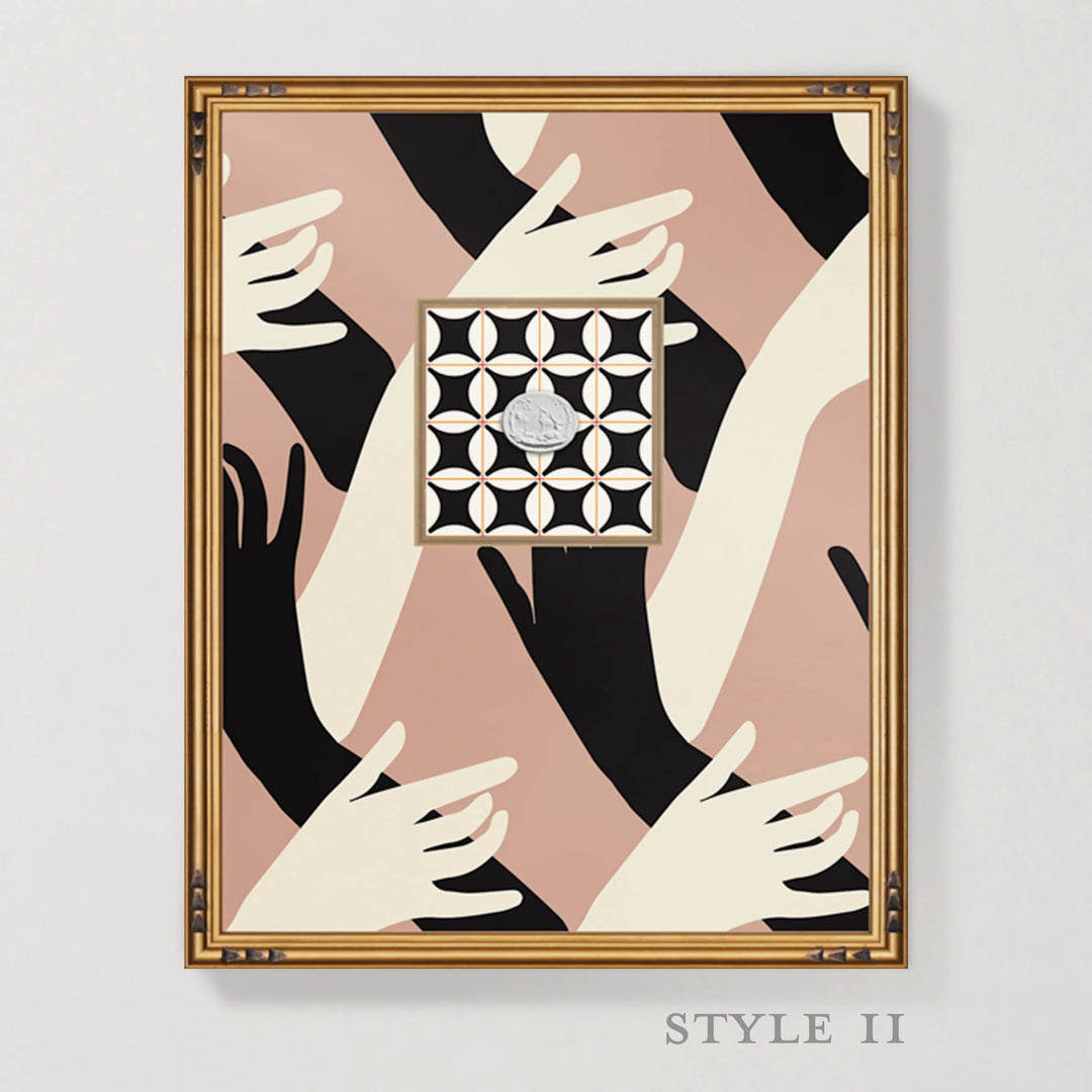 Framed Intaglio Wall Art - Connect - Cypress Shadow
