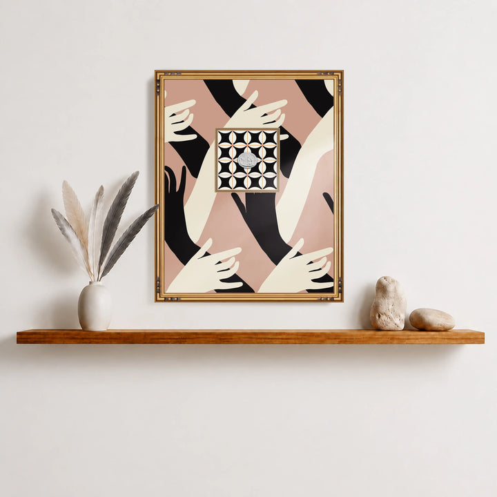 Framed Intaglio Wall Art - Connect - Cypress Shadow