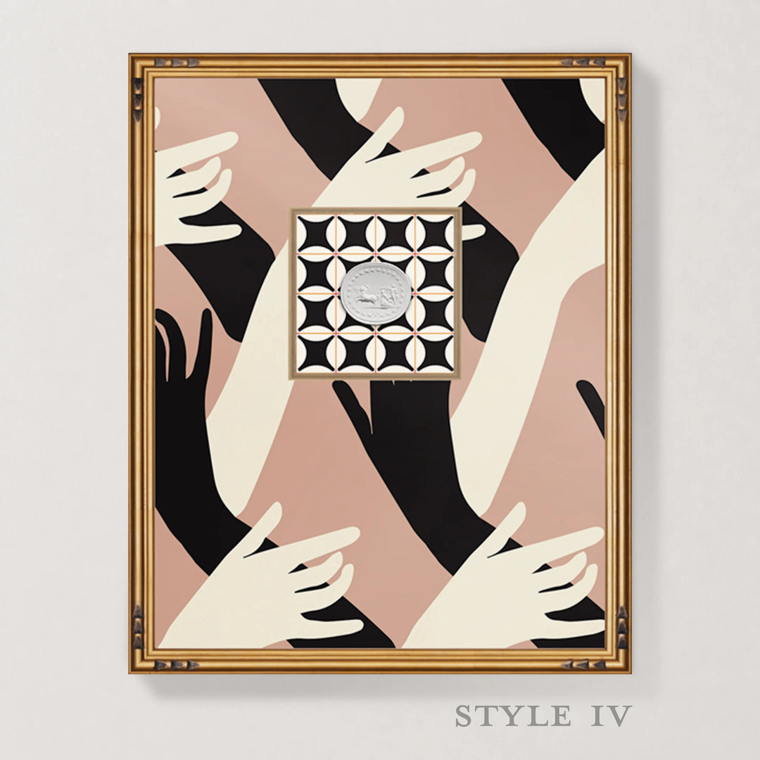 Framed Intaglio Wall Art - Connect - Cypress Shadow